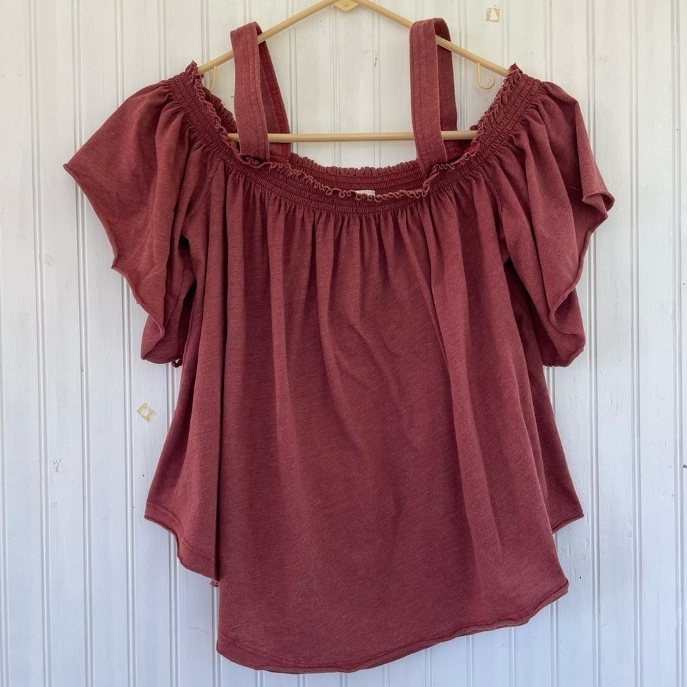 Free People We the Free Rust Red Fast Cane Halter Tank Top Oversized Size XS